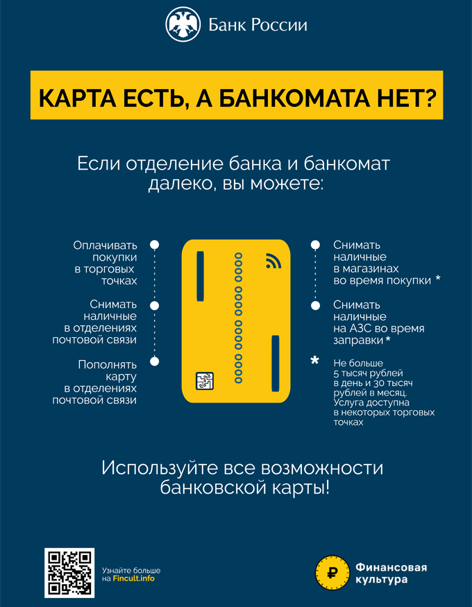 В Брянской области выросло количество торговых точек, где можно снять наличные на кассе