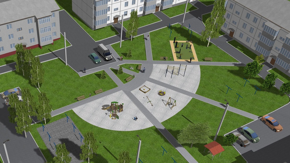 В брянском Глинищево продолжают благоустраивать общественные территории