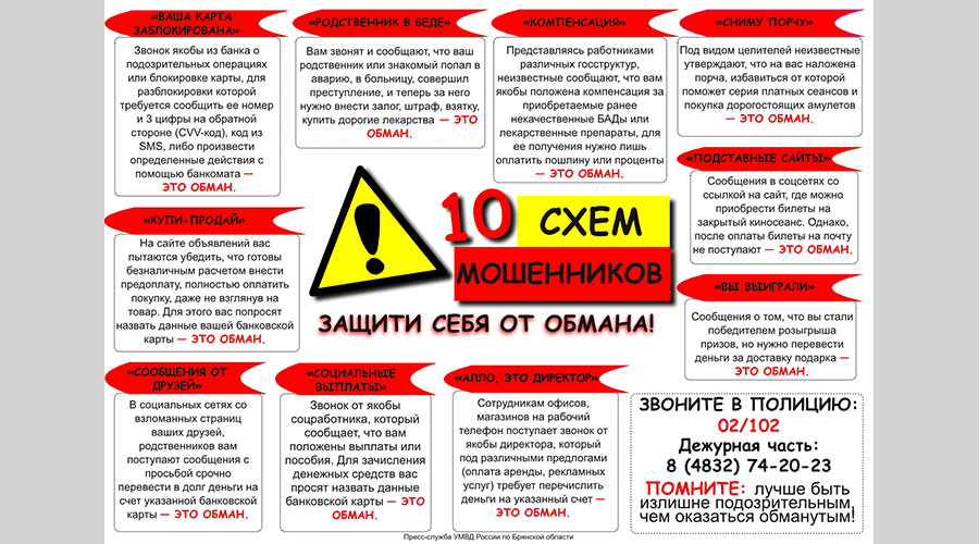 Брянская полиция предупреждает: на минувшей неделе жертвами телефонных и сетевых мошенников стали 44 человека