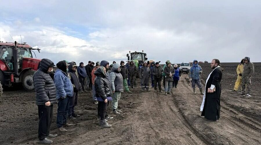 Благочинный Навлинского церковного округа совершил молебен перед началом посевной